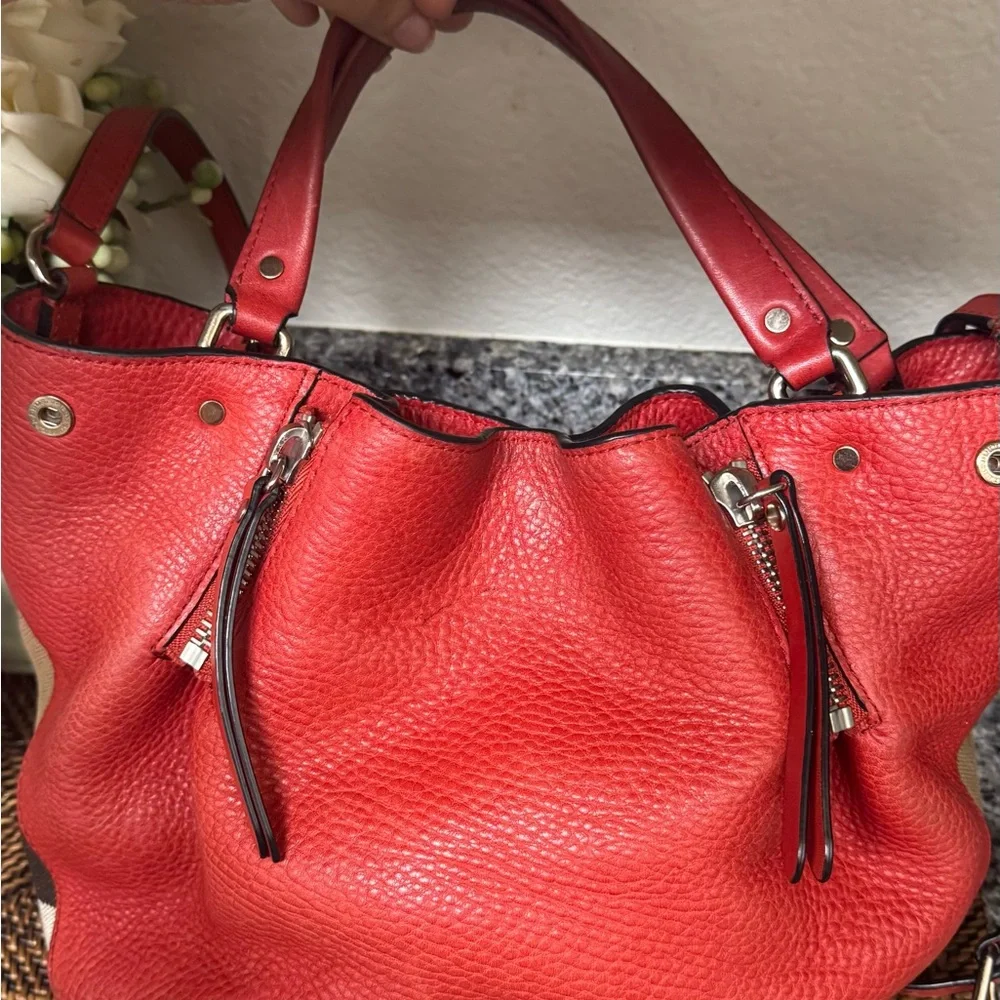 Beautiful BURBERRY bucket bag Red Leather Women's Bag - Picture 3 of 16